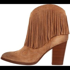 Sam Edelman Benjie brown fringe boots ankle